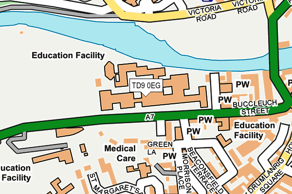 TD9 0EG map - OS OpenMap – Local (Ordnance Survey)