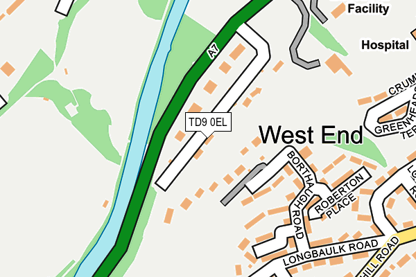 TD9 0EL map - OS OpenMap – Local (Ordnance Survey)