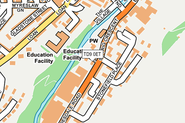 TD9 0ET map - OS OpenMap – Local (Ordnance Survey)