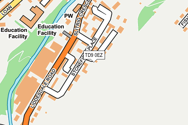 TD9 0EZ map - OS OpenMap – Local (Ordnance Survey)