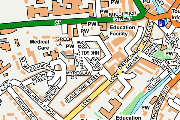 TD9 0HN map - OS OpenMap – Local (Ordnance Survey)
