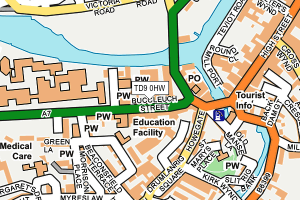TD9 0HW map - OS OpenMap – Local (Ordnance Survey)