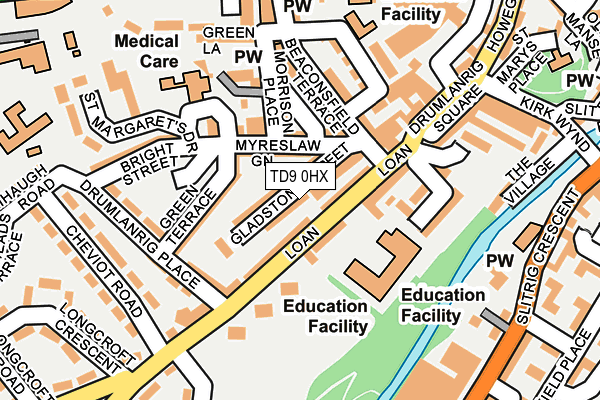 TD9 0HX map - OS OpenMap – Local (Ordnance Survey)