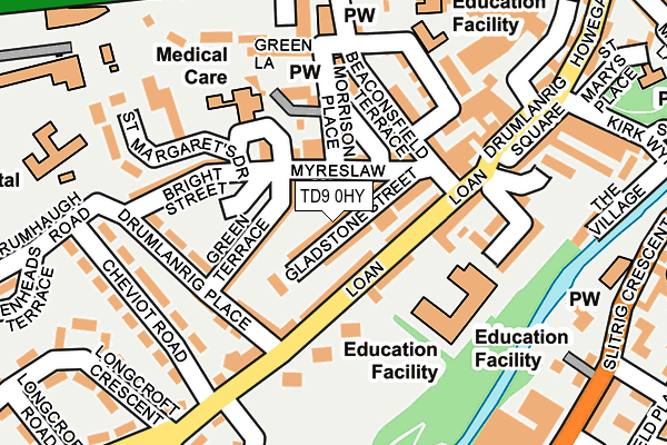 TD9 0HY map - OS OpenMap – Local (Ordnance Survey)