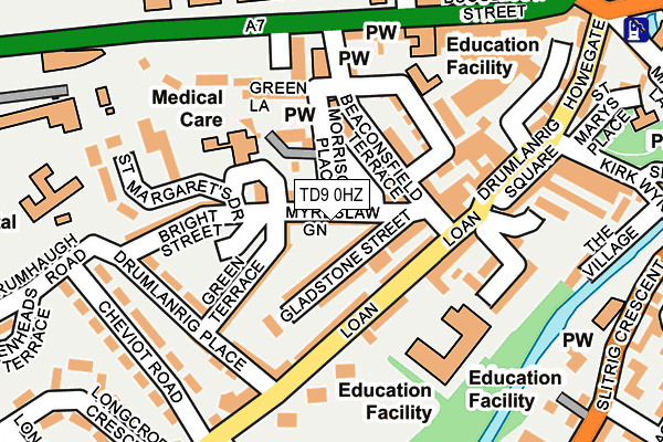 TD9 0HZ map - OS OpenMap – Local (Ordnance Survey)