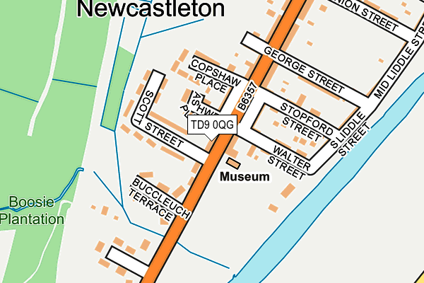 TD9 0QG map - OS OpenMap – Local (Ordnance Survey)