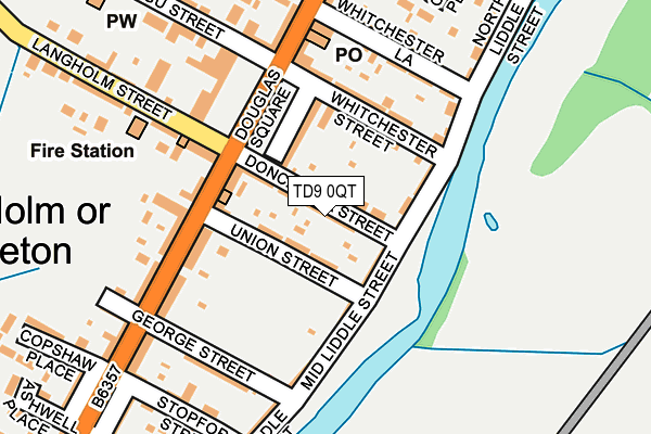 TD9 0QT map - OS OpenMap – Local (Ordnance Survey)