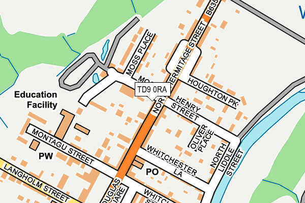 TD9 0RA map - OS OpenMap – Local (Ordnance Survey)