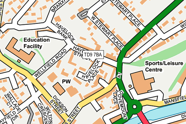 TD9 7BA map - OS OpenMap – Local (Ordnance Survey)