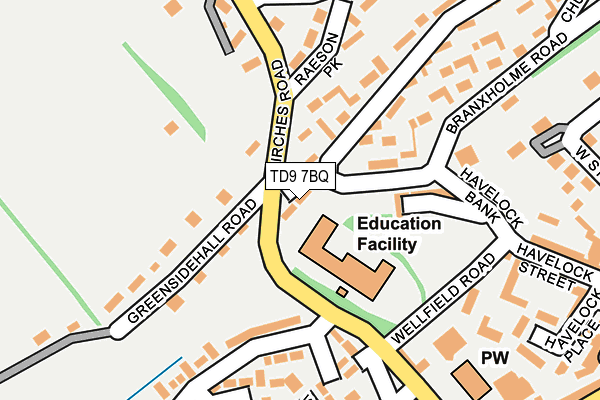 TD9 7BQ map - OS OpenMap – Local (Ordnance Survey)