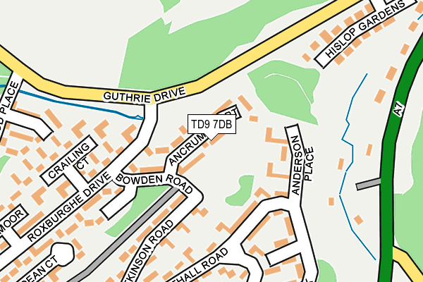 TD9 7DB map - OS OpenMap – Local (Ordnance Survey)