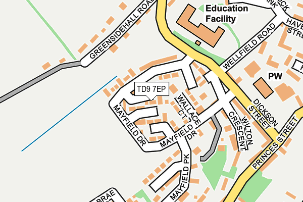 TD9 7EP map - OS OpenMap – Local (Ordnance Survey)