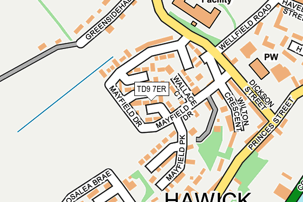 TD9 7ER map - OS OpenMap – Local (Ordnance Survey)
