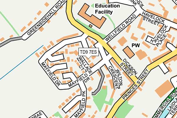 TD9 7ES map - OS OpenMap – Local (Ordnance Survey)