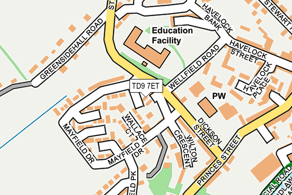 TD9 7ET map - OS OpenMap – Local (Ordnance Survey)