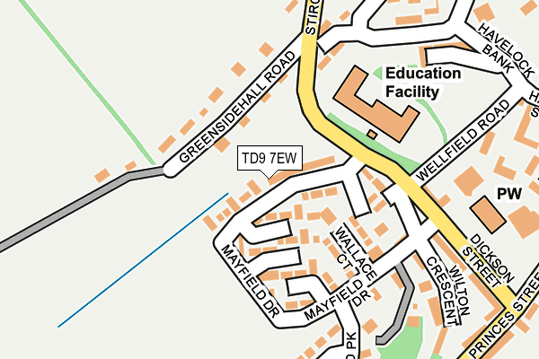 TD9 7EW map - OS OpenMap – Local (Ordnance Survey)