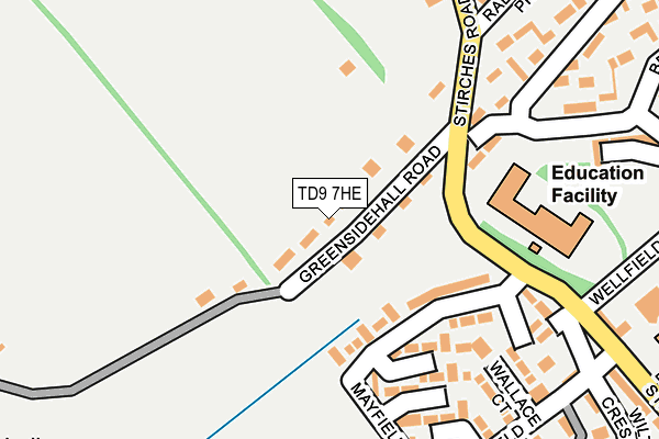 TD9 7HE map - OS OpenMap – Local (Ordnance Survey)