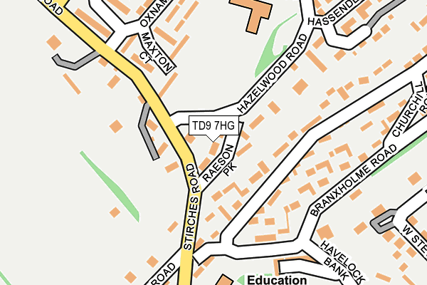 TD9 7HG map - OS OpenMap – Local (Ordnance Survey)