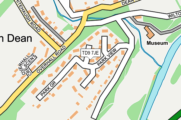TD9 7JE map - OS OpenMap – Local (Ordnance Survey)