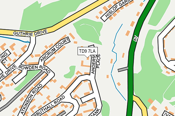 TD9 7LA map - OS OpenMap – Local (Ordnance Survey)