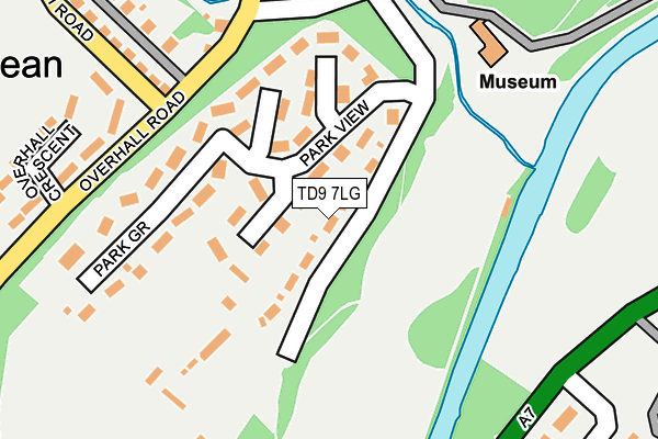 TD9 7LG map - OS OpenMap – Local (Ordnance Survey)