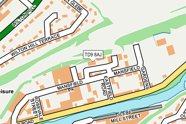 TD9 8AJ map - OS OpenMap – Local (Ordnance Survey)