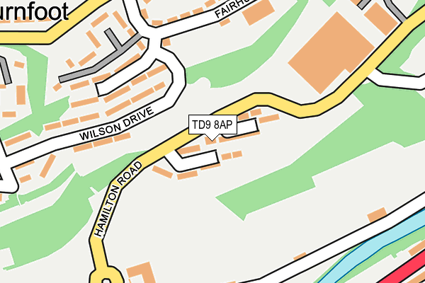 TD9 8AP map - OS OpenMap – Local (Ordnance Survey)
