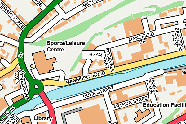 TD9 8AQ map - OS OpenMap – Local (Ordnance Survey)