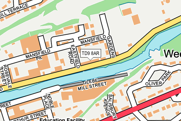 TD9 8AR map - OS OpenMap – Local (Ordnance Survey)
