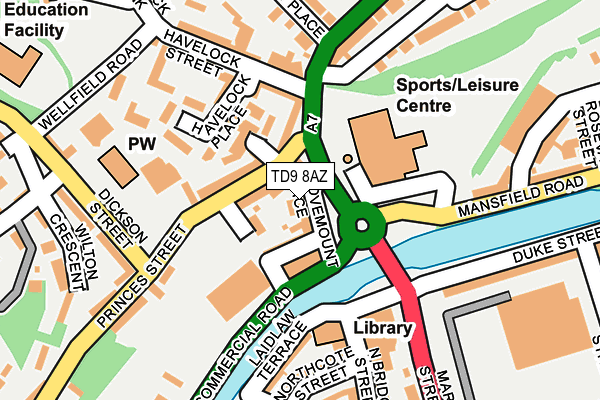 TD9 8AZ map - OS OpenMap – Local (Ordnance Survey)