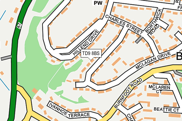 TD9 8BS map - OS OpenMap – Local (Ordnance Survey)