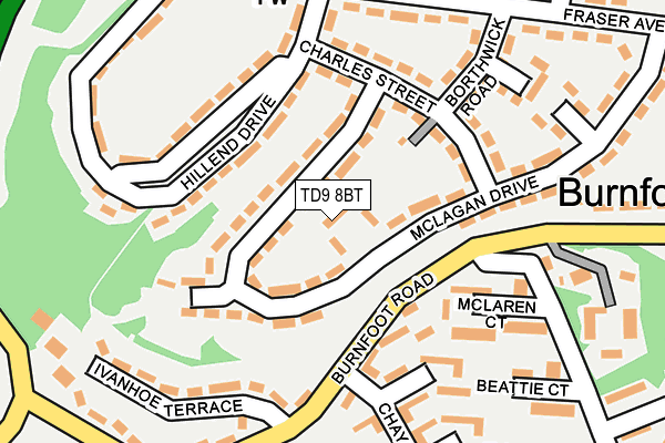 TD9 8BT map - OS OpenMap – Local (Ordnance Survey)