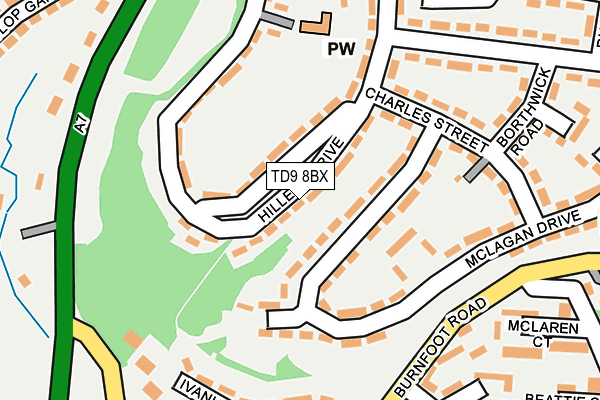 TD9 8BX map - OS OpenMap – Local (Ordnance Survey)