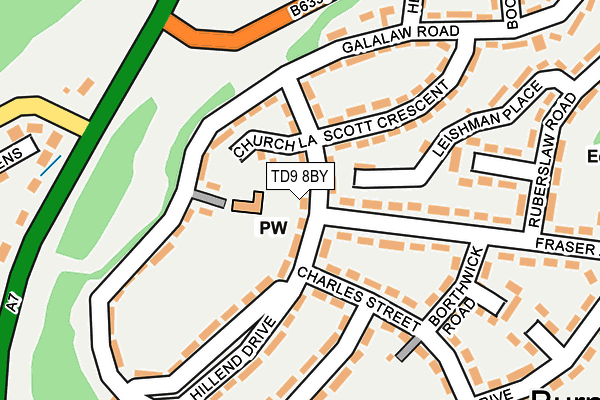 TD9 8BY map - OS OpenMap – Local (Ordnance Survey)