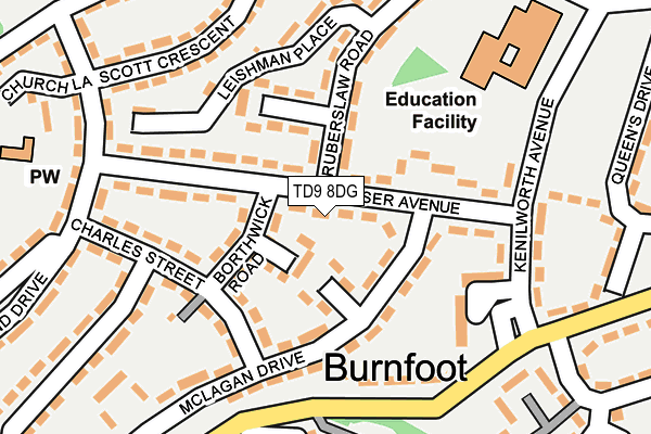 TD9 8DG map - OS OpenMap – Local (Ordnance Survey)