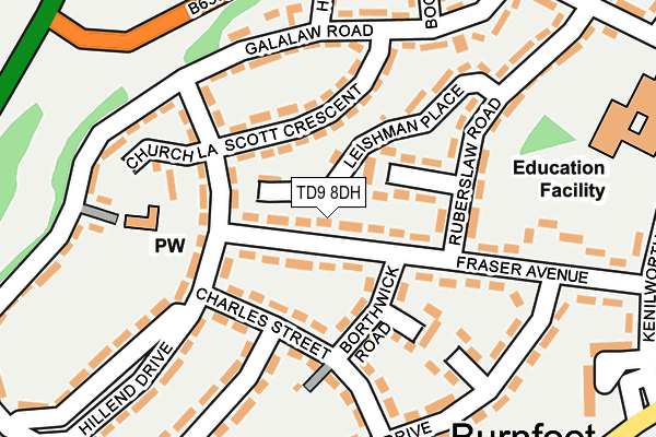 TD9 8DH map - OS OpenMap – Local (Ordnance Survey)