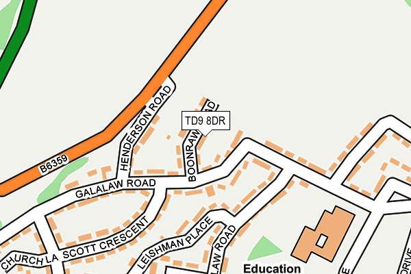 TD9 8DR map - OS OpenMap – Local (Ordnance Survey)