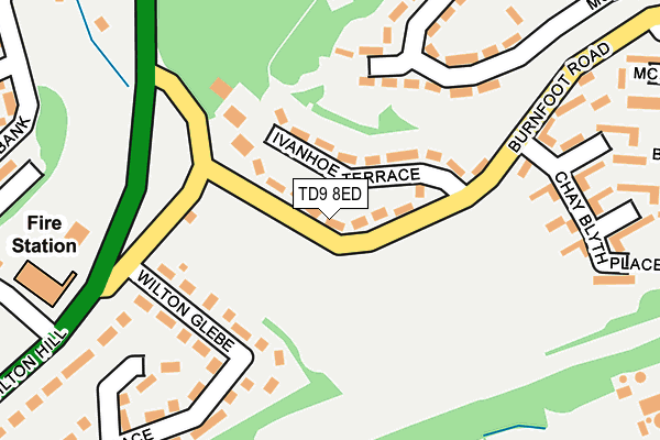 TD9 8ED map - OS OpenMap – Local (Ordnance Survey)