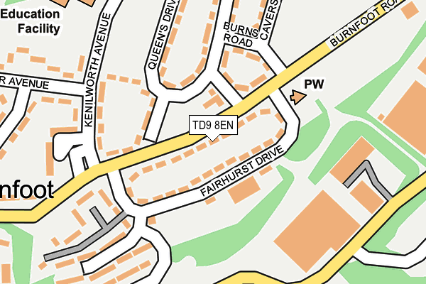TD9 8EN map - OS OpenMap – Local (Ordnance Survey)