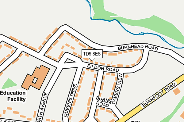 TD9 8ES map - OS OpenMap – Local (Ordnance Survey)