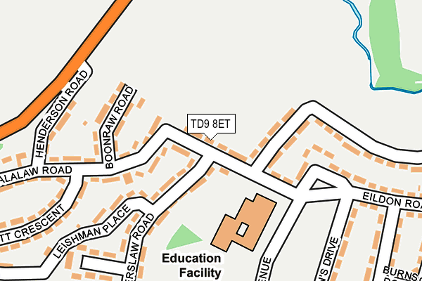TD9 8ET map - OS OpenMap – Local (Ordnance Survey)