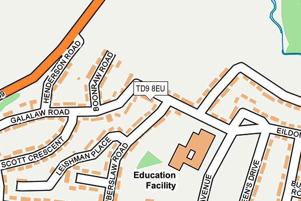 TD9 8EU map - OS OpenMap – Local (Ordnance Survey)