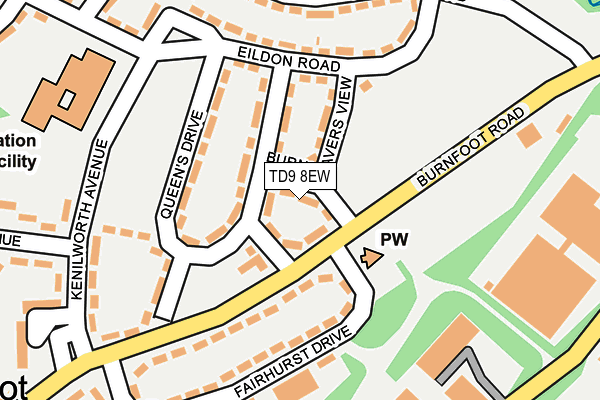 TD9 8EW map - OS OpenMap – Local (Ordnance Survey)