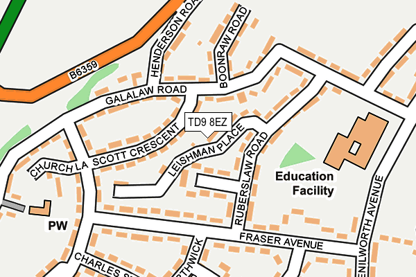 TD9 8EZ map - OS OpenMap – Local (Ordnance Survey)