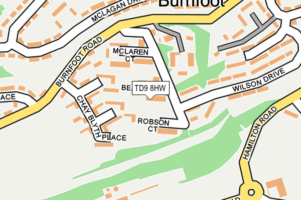 TD9 8HW map - OS OpenMap – Local (Ordnance Survey)