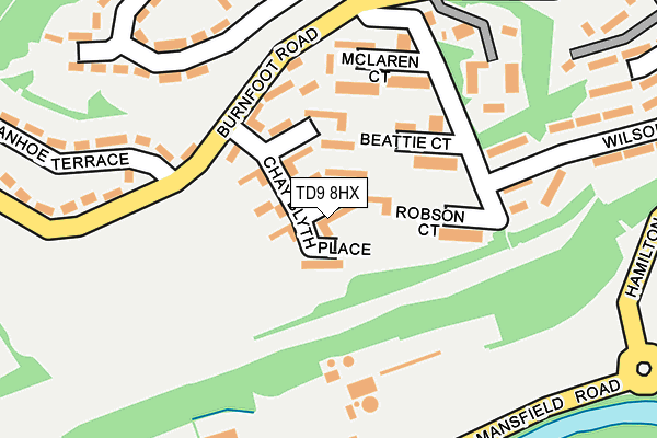 TD9 8HX map - OS OpenMap – Local (Ordnance Survey)
