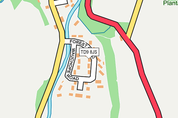 TD9 8JS map - OS OpenMap – Local (Ordnance Survey)