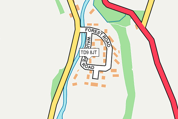 TD9 8JT map - OS OpenMap – Local (Ordnance Survey)