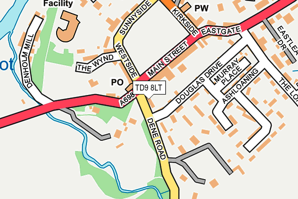 TD9 8LT map - OS OpenMap – Local (Ordnance Survey)