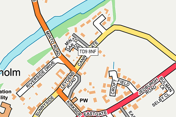 TD9 8NF map - OS OpenMap – Local (Ordnance Survey)